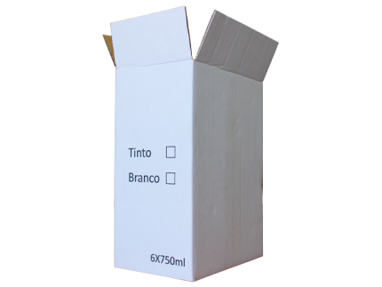 CAIXA BRANCA PARA 6 GARRAFAS